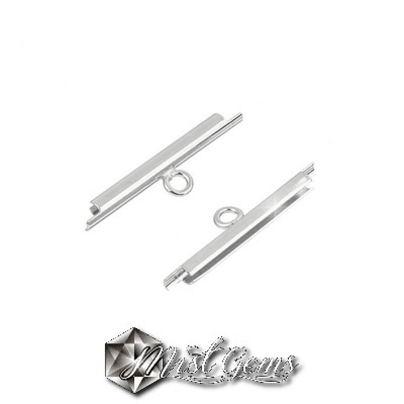 Terminatie pentru margele Miyuki Delica 10mm-argintiu-2buc