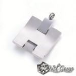 Set Cercei si Pandant din Inox cu Email Negru
