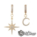 Cercei Soarele si Luna ,Asimetrici,cu Cubic Zirconia
