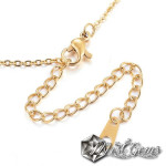 Lant Inox cu Zale Ovale,Placate cu Aur18k