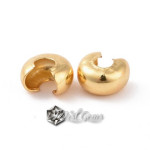 Acoperitoare de nod din inox placata cu aur 18k-3mm-2buc