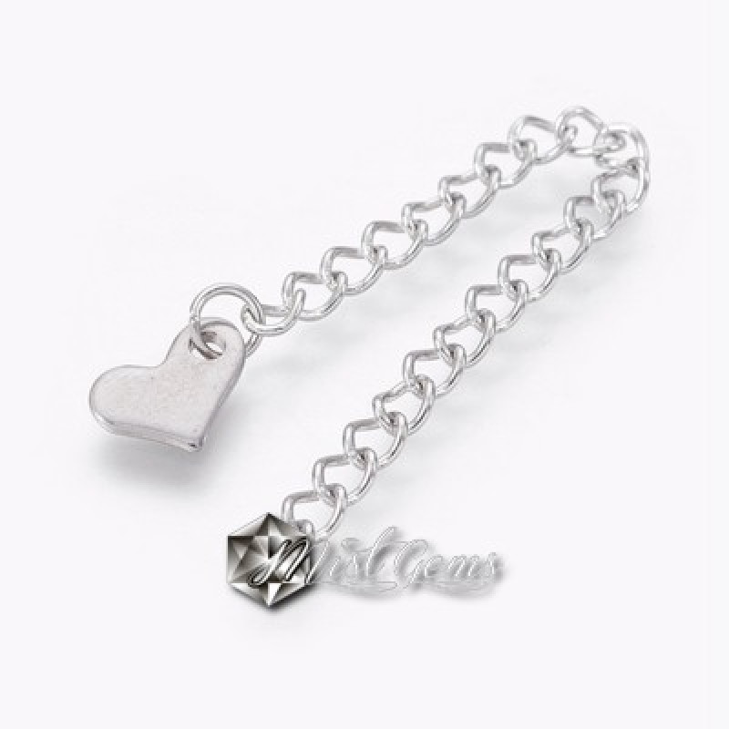 Extender din Lant Argintiu din Inox cu Terminatie Inima-1 buc