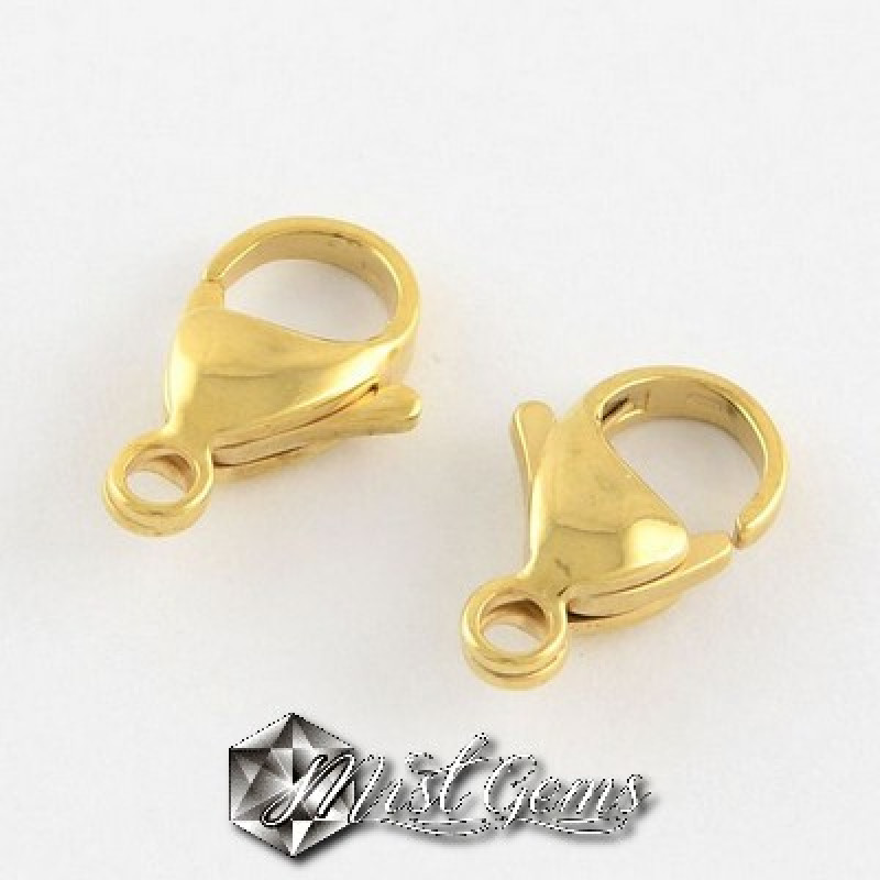Inchizatoare lobster inox auriu 11x7mm,placata cu aur 24k-1buc