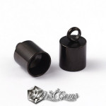 Terminatie din inox pentru snur,culoare negru 9x5mm-2buc