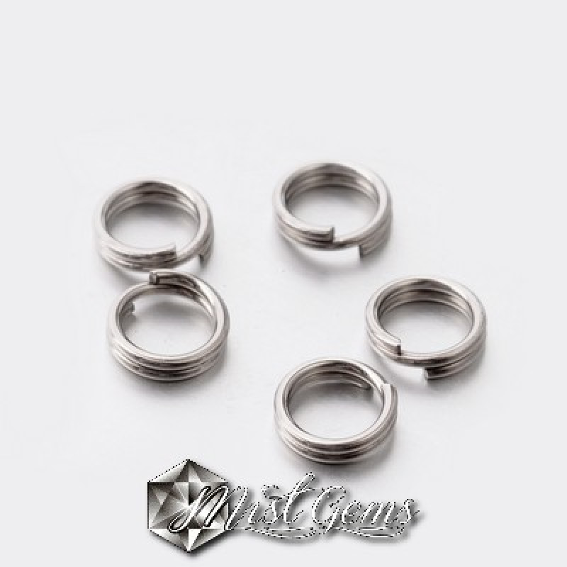 Zale duble din inox  argintii 5mm -20 buc