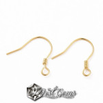 Baza Confectionat Cercei din Argint 925 placat cu Aur 18k-Carlig-15.5mm -1pereche