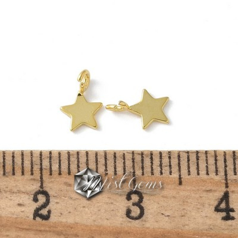 Charm  (mic pandantiv) din Argint 925 placat cu Aur 18k-Stea 5X5mm -1buc