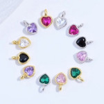Charm  (mic pandantiv) din Argint 925 -Inima cu Cubic Zirconia Transparenta-4mm -1buc