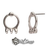 Cymbal SP FARALI III-Baza confectionat cercei ,placati cu argint 925,pentru margele Superduo