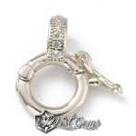 Inchizatoare Twister din aliaj metalic argintie cu Cubic Zirconia