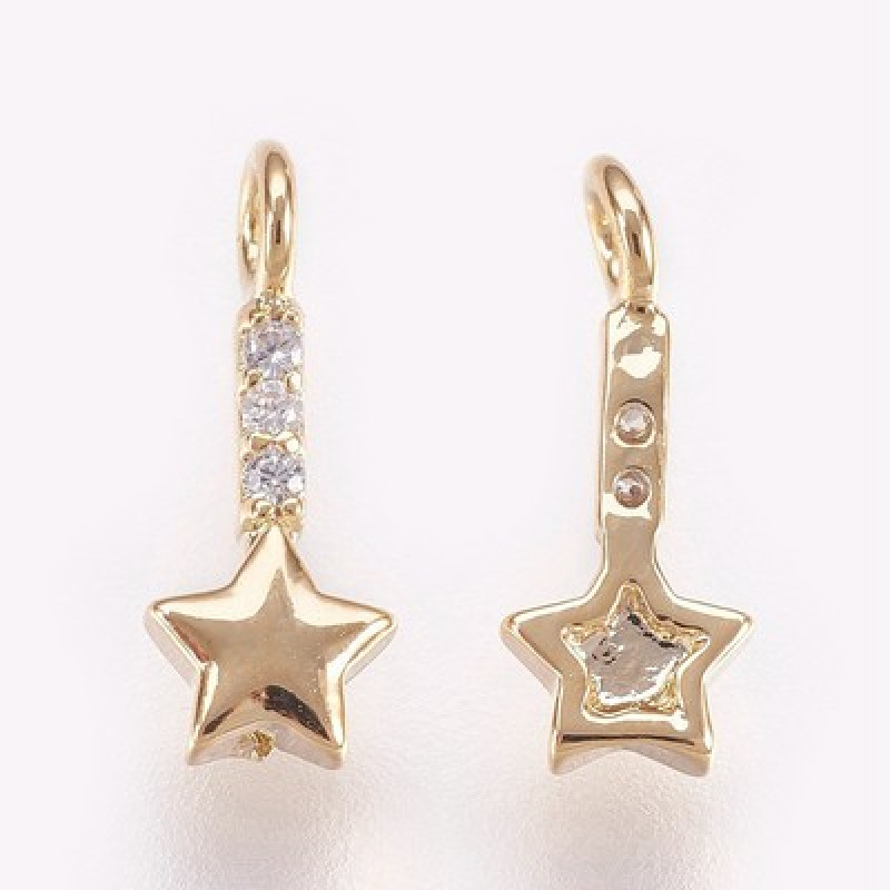 Pandantiv  din Alama Placat cu Aur 18k si Cubic Zirconia "Cometa"