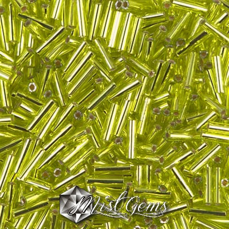 Miyuki Bugle BB2-0014 Chartreuse Silver Lined