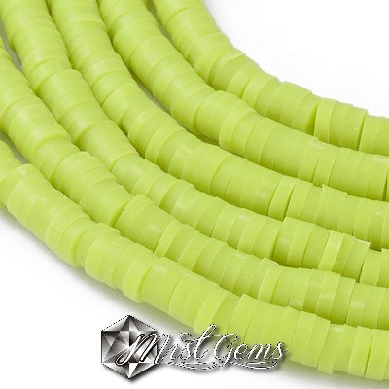 Discuri din argila polimerica-vinil-4mm,verde-galben