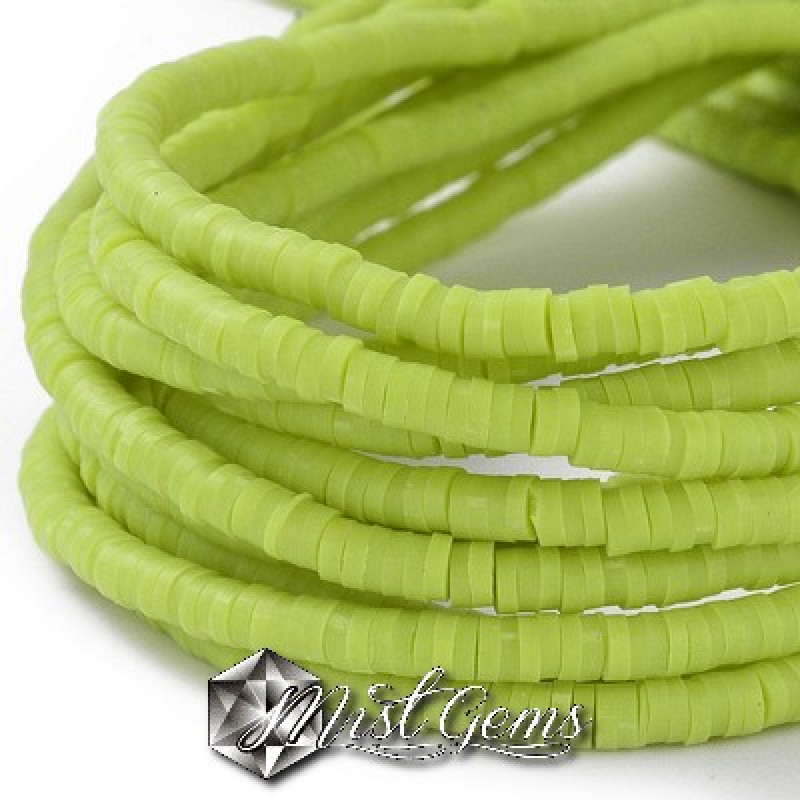 Discuri din argila polimerica-vinil-4mm,verde-galben