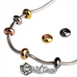 Rondele Aur Roz din Alama cu Cauciuc Siliconic in Interior-7X3.5mm-1 buc.