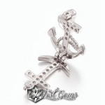 Slider Ancora Argintiu Placat cu Cubic Zirconia-Pentru Banda