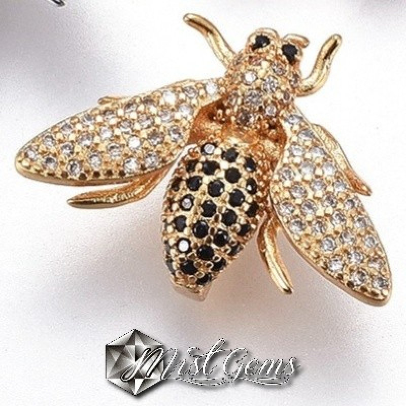 Slider Albina- Auriu Placat cu Cubic Zirconia-Pentru Banda 