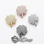 Slider Trifoi Aur Roz Placat cu Cubic Zirconia Pentru Banda