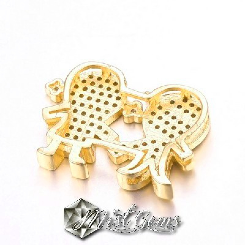 Slider Copii Auriu Placat cu Cubic Zirconia Pentru Banda 