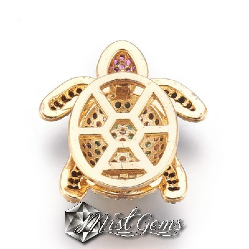 Slider Broasca Testoasa Placat cu Cubic Zirconia-Pentru Banda 