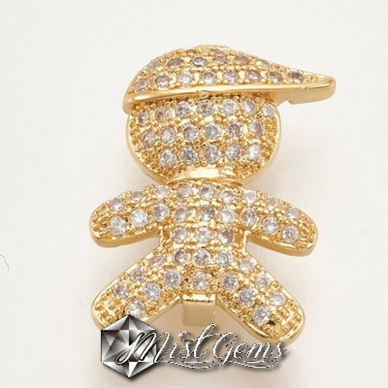 Slider Baiat Placat cu Cubic Zirconia-Pentru Banda 