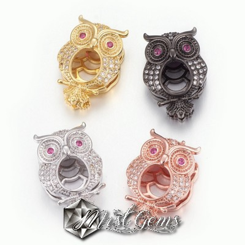 Slider Bufnita Argintiu Placat cu Cubic Zirconia-Pentru Banda 