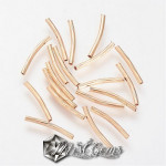 Margele Tubulare Placate cu Aur 15x1.5mm -10 buc