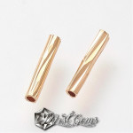 Margele Tubulare Placate cu Aur 8.5x1.5mm -10 buc