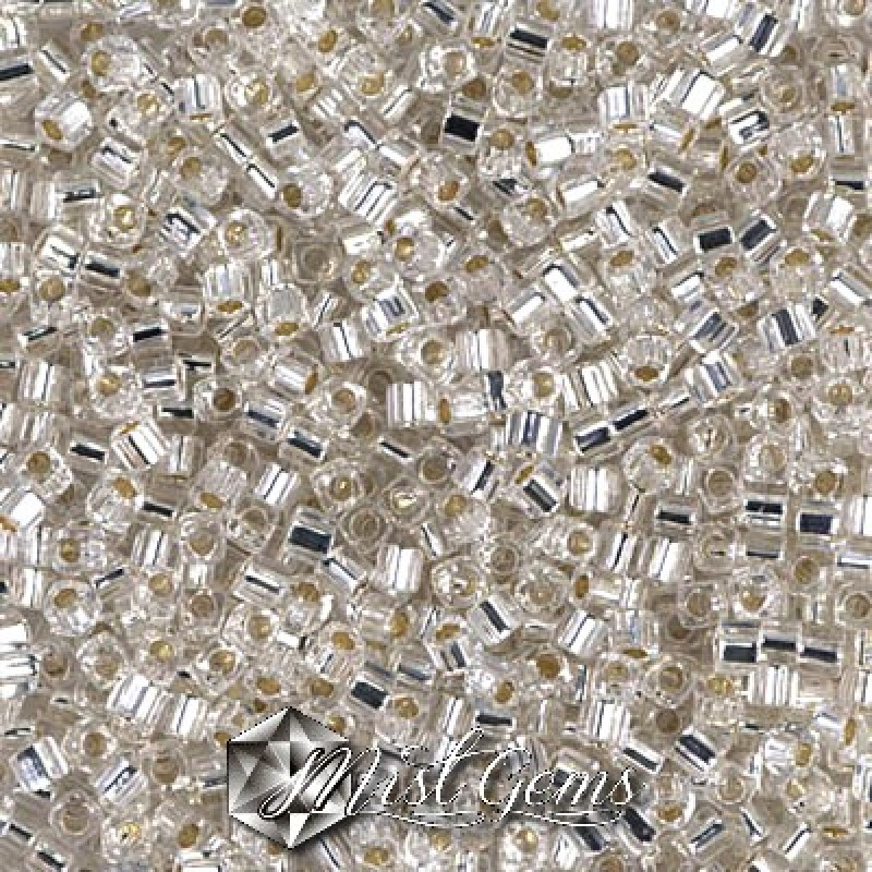 Miyuki Square Beads SBS0001 Crystal Silver Lined-1.8mm