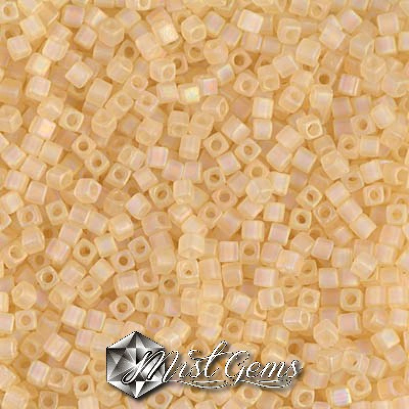 Miyuki Square Beads SBS0132FR Matted Transparent Light Topaz AB
