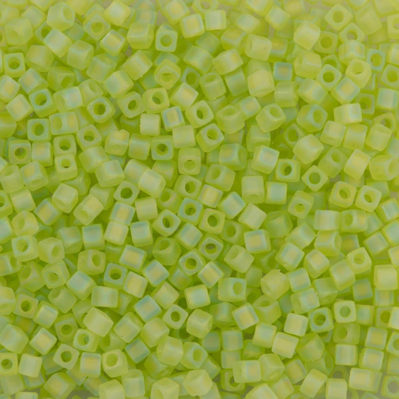 Miyuki Square Beads SBS0134FR Transparent Matte AB Chartreusse-1.8mm