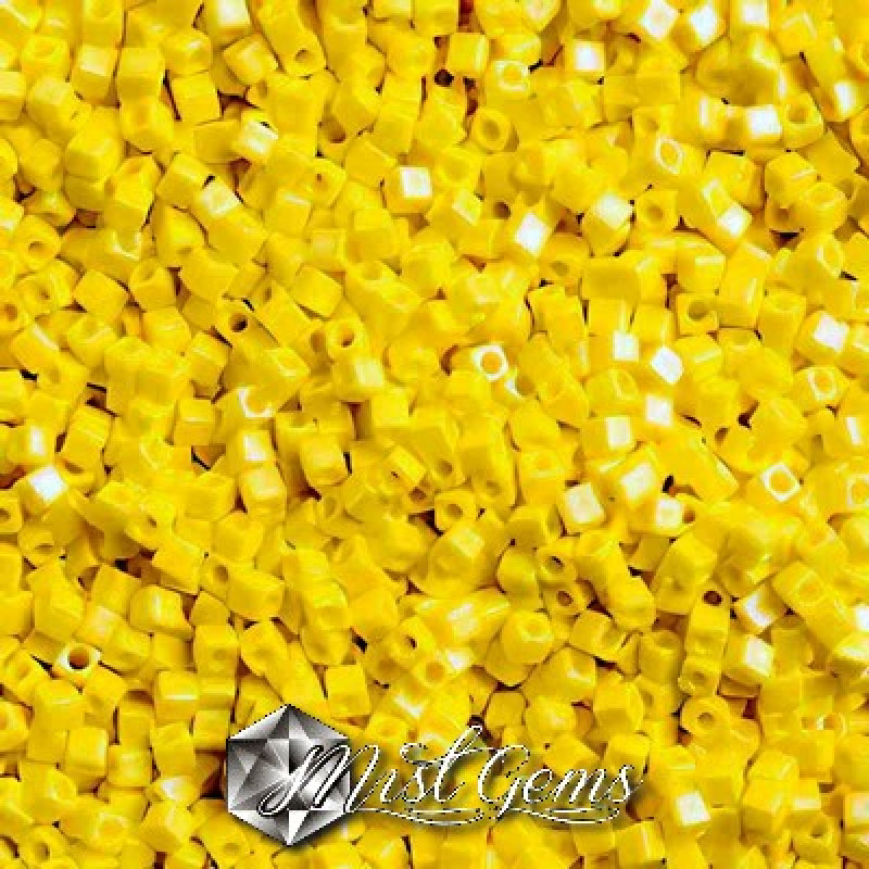 Miyuki Square Beads SBS0404FR Opaque Yellow Matted AB-1.8mm
