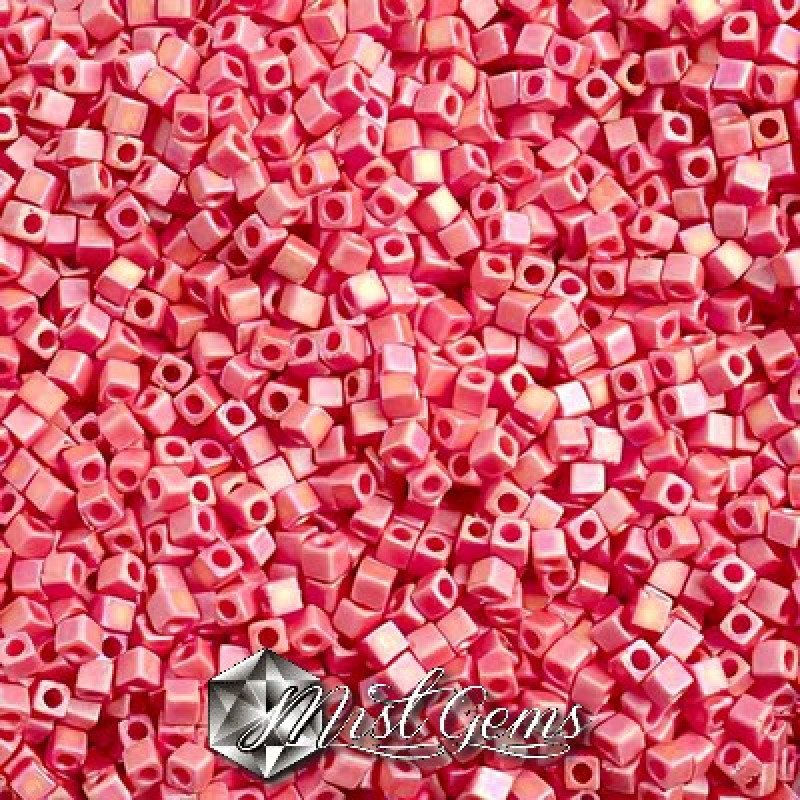 Miyuki Square Beads SBS0408FR Opaque Dark Red Matted AB