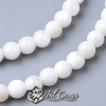 Margele din Scoica de Apa Dulce,Sfere,3.5mm,Alb-50 buc
