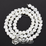 Margele din Scoica Trochus-"Floare" 6mm,Alb-Ivoire-10 buc