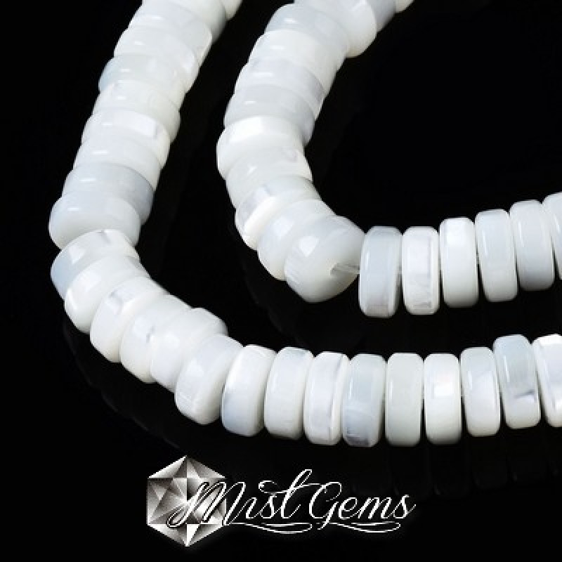 Discuri din Melc Trochus, 6X1.5-2mm,Alb-50 buc