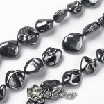 Perle din scoica de apa dulce,gunmetal 15~24x9~17x7~12mm,1 sir
