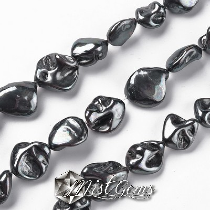 Perle din scoica de apa dulce,gunmetal 15~24x9~17x7~12mm,1 sir