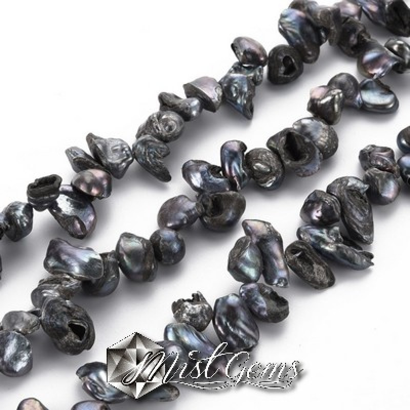 Perle de cultura Baroque Keshi, 8~21x6~8x3~7mm,negre-1 sir