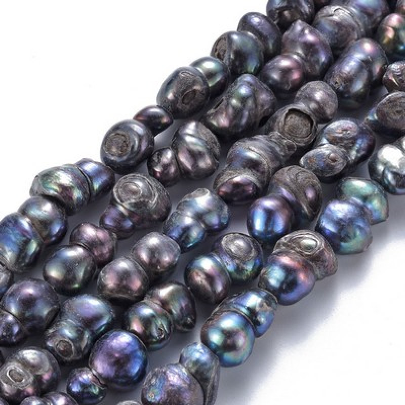 Perle de cultura "Keshi"-10~21x8~18x7~11mm,gri iris-1 sir 