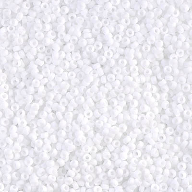 Miyuki Round Rocailles 402F-15/0 RR 0402F Opaque White Matted