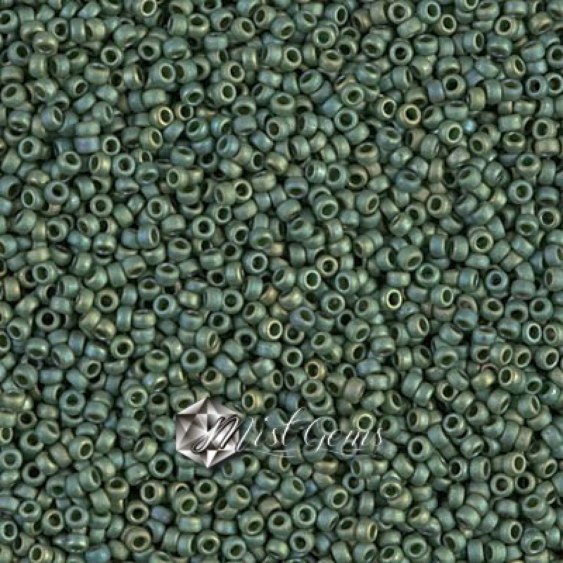 Miyuki Round Rocailles 2031-15/0 RR 2031 Matted Metallic Sage Green Luster