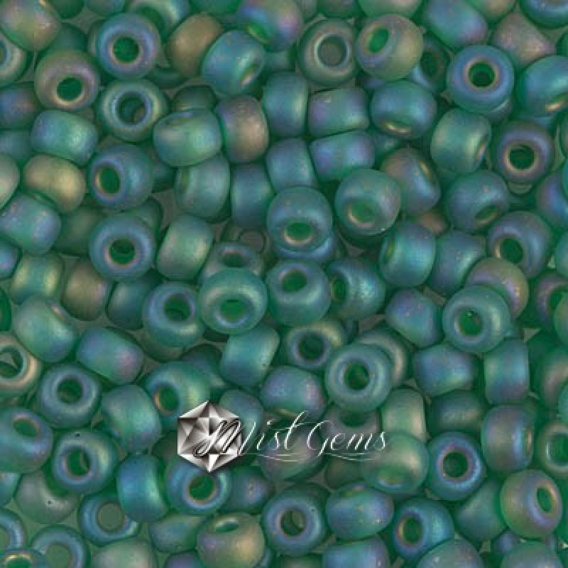 Miyuki Round Rocailles RR06/0-0146FR Matte Transparent Green AB