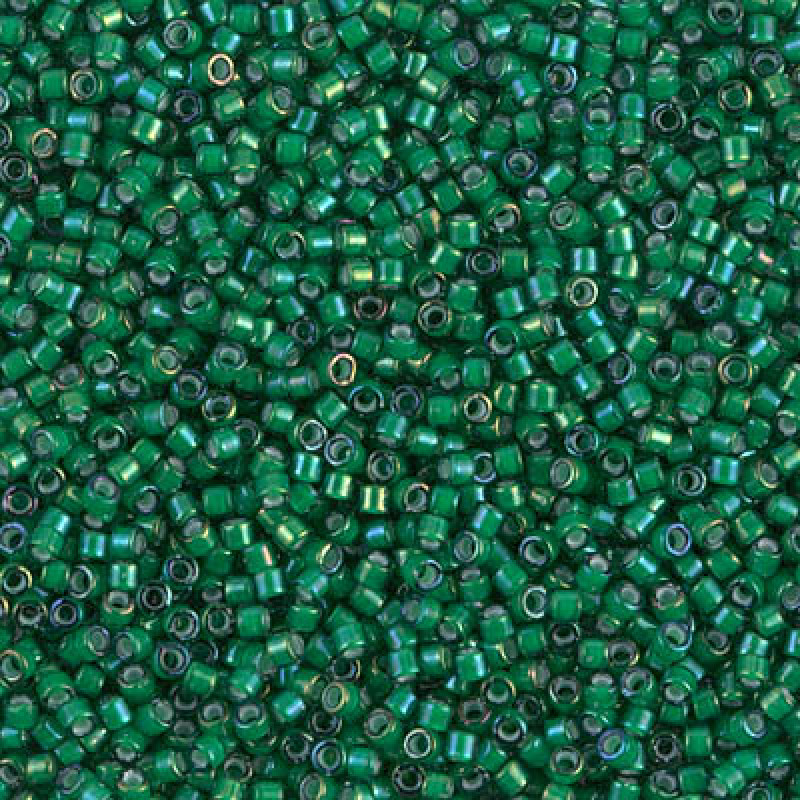 Delica 11/0 DB 1788 White Lined Emerald
