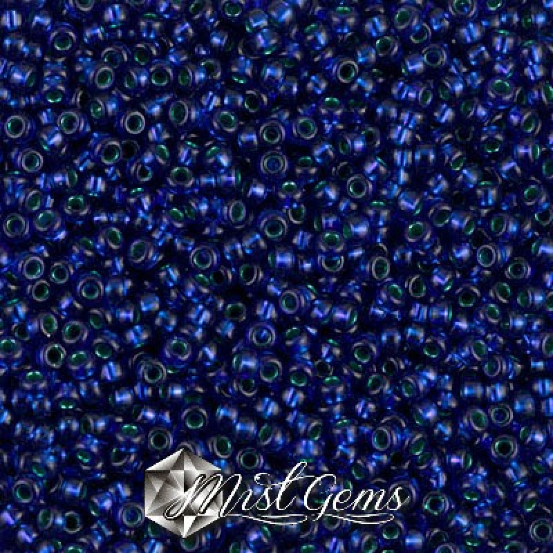Miyuki Round Rocailles 11/0 RR-1457 Emerald Silver Lined Dyed Sapphire