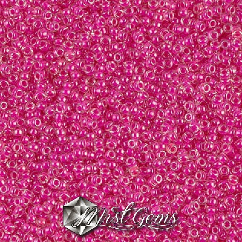Miyuki Round Rocailles 209-15/0 RR 0209 Fuchsia Lined Crystal