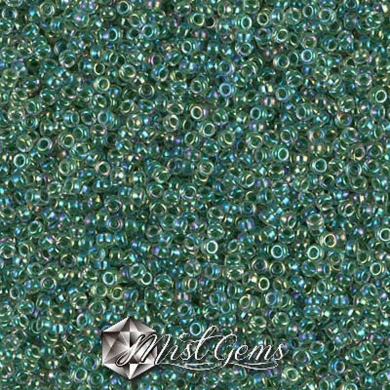 Miyuki Round Rocailles 277-15/0 RR 0277  Lime Lined Crystal AB
