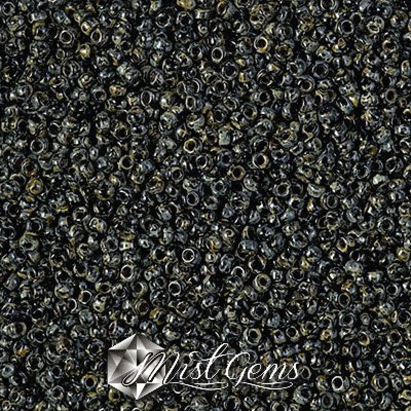 Miyuki Round Rocailles 4511-15/0 RR 4511 Picasso Opaque Black