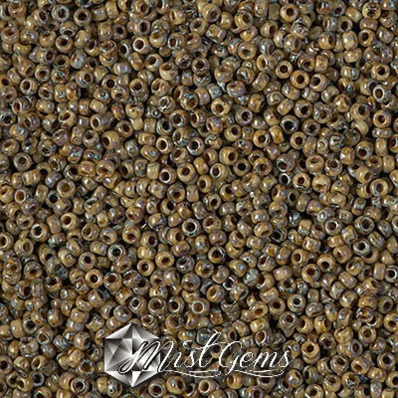 Miyuki Round Rocailles 4517-15/0 RR 4517 Picasso Opaque Brown
