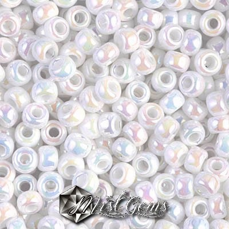 Miyuki Round Rocailles RR06/0-0471 Opaque AB White